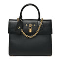 Calfskin Taurillon Studded City Steamer One Handle Bag Black