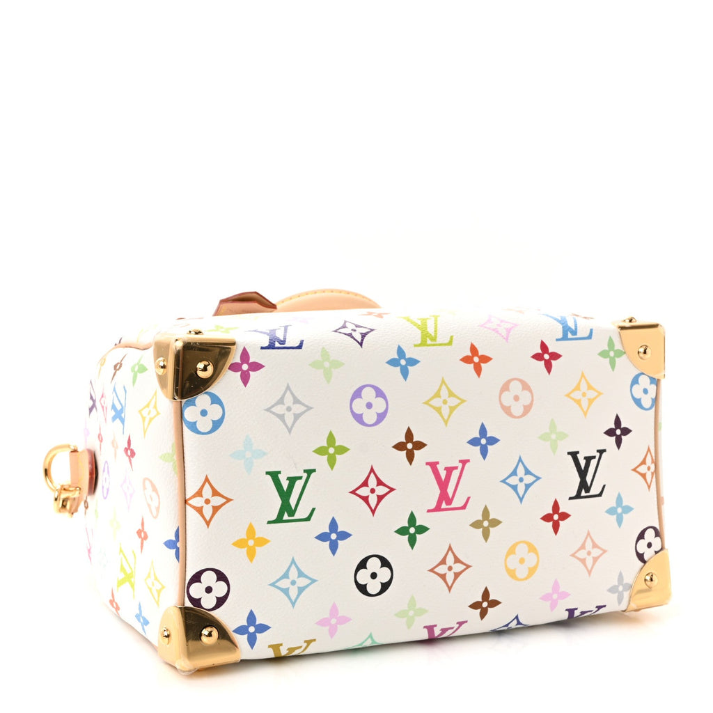 LV X TM Monogram Multicolor Speedy Bandouliere 25 White