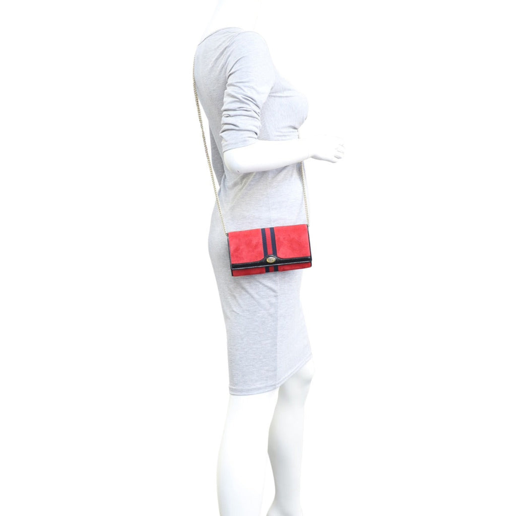 Gucci Ophidia Suede Wallet on Chain
