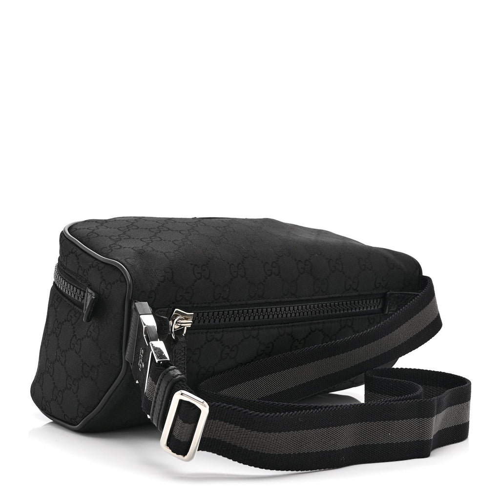 Nylon Monogram Fanny Pack Belt Bag Black