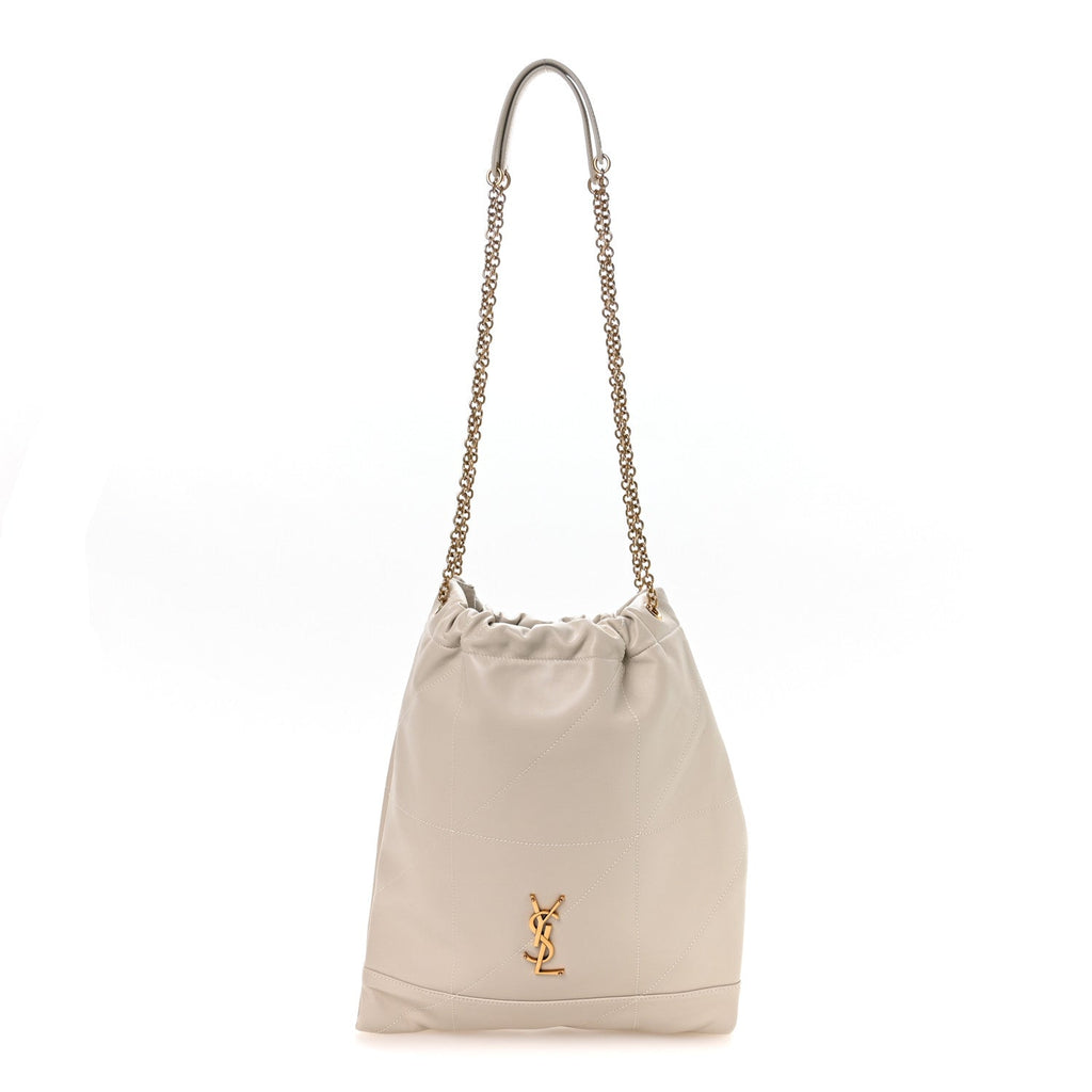 Lambskin Matelasse Monogram Medium Jamie 4.3 Pochon Blanc Vintage