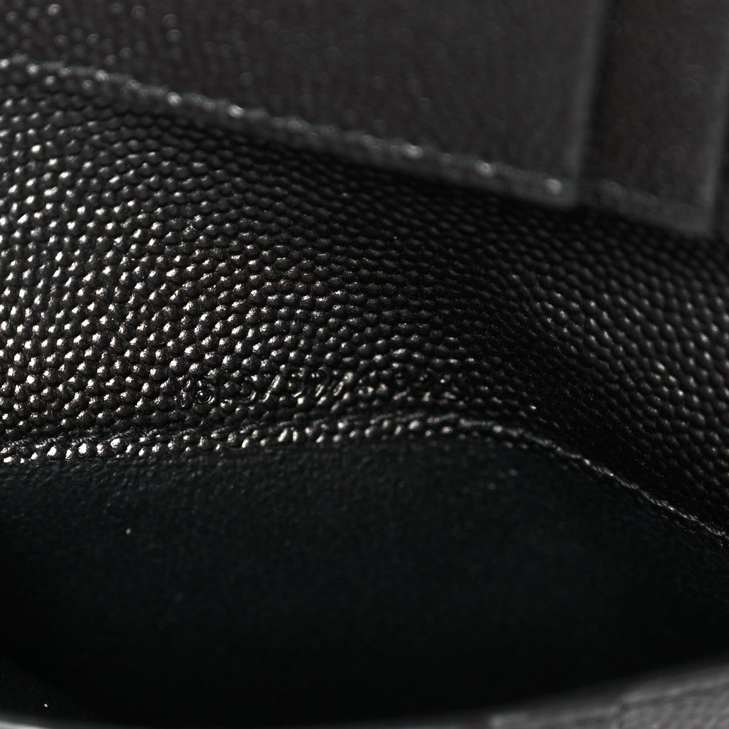 Grain De Poudre Matelasse Chevron Monogram Zipped Two-Part Wallet Black