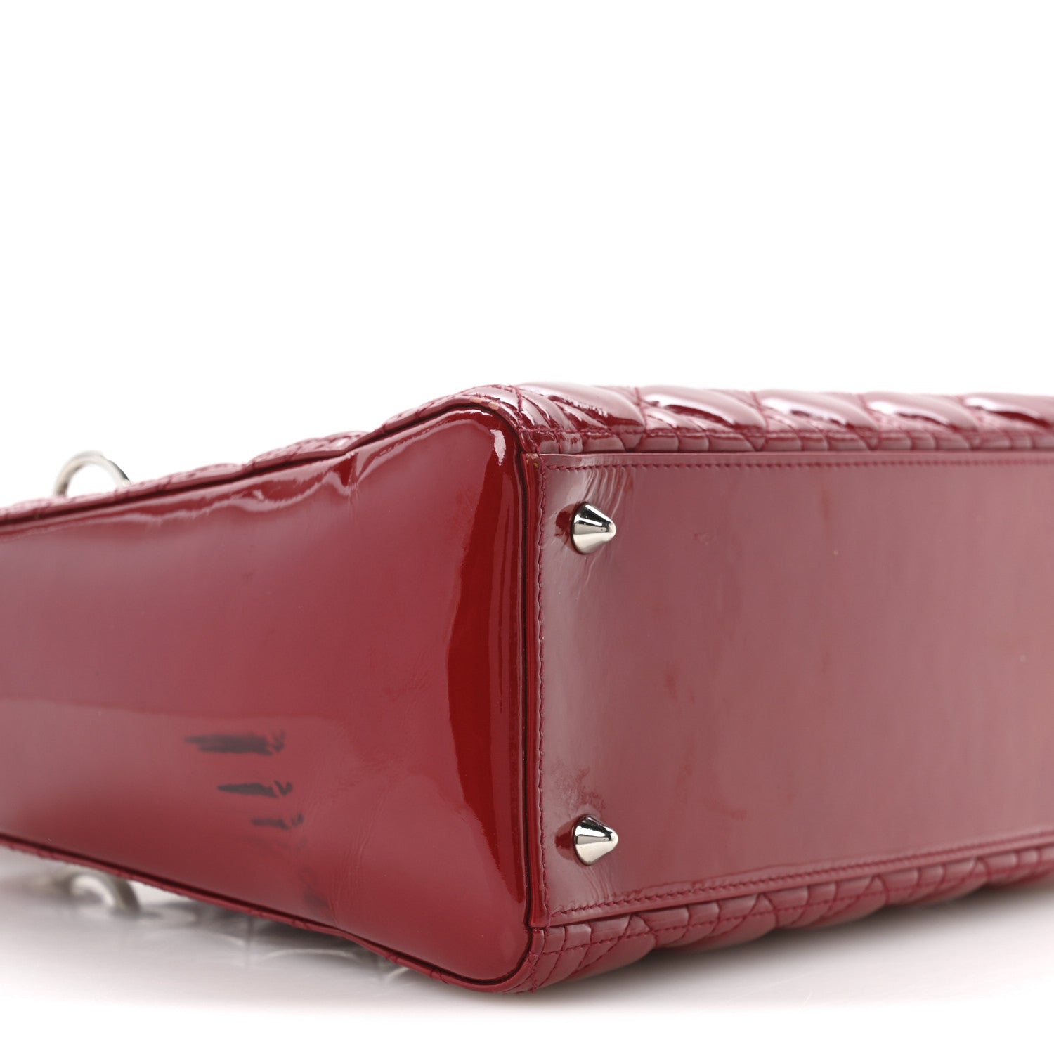 Patent Cannage Medium Lady Dior Red