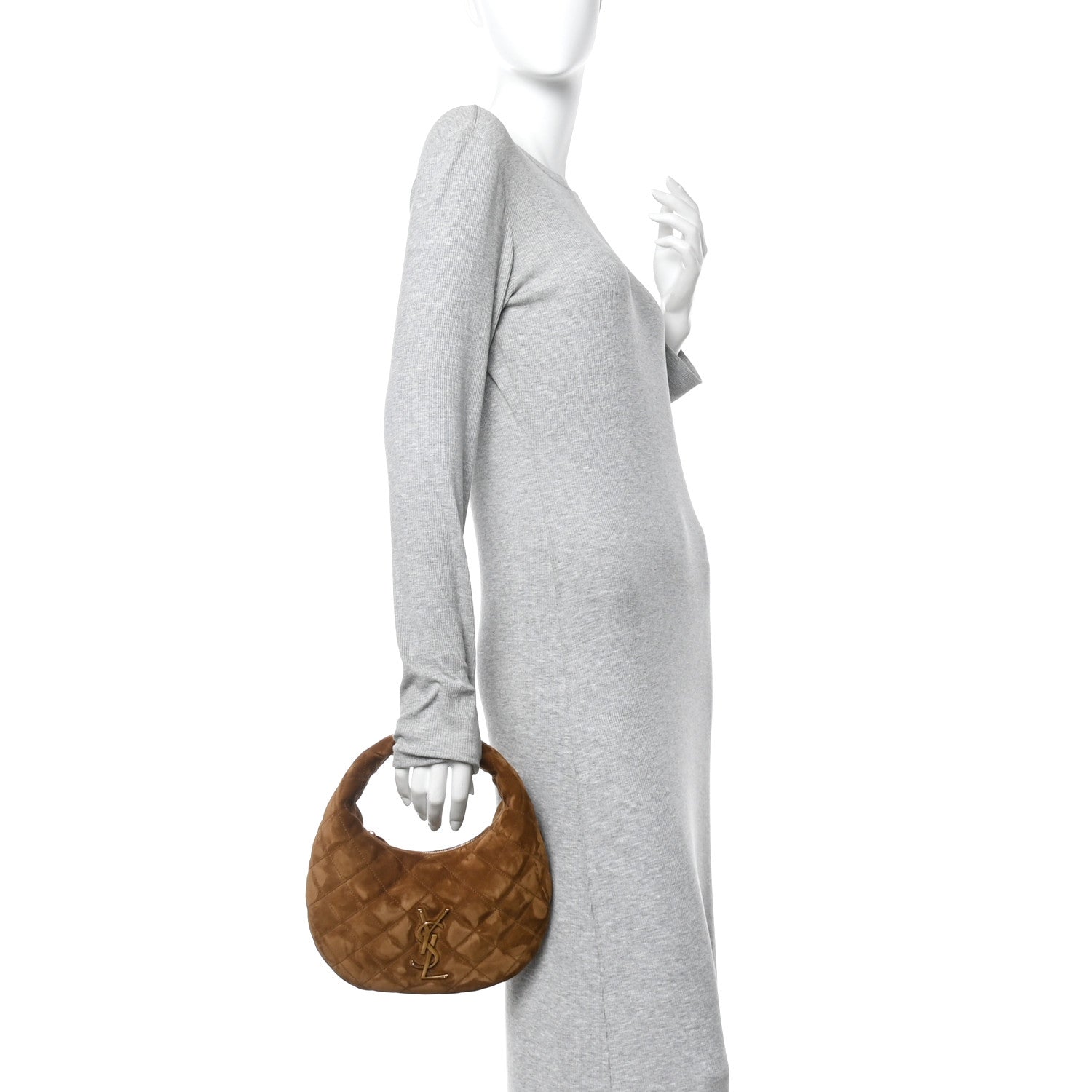 Suede Quilted Icarino Bag Caramel Cognac