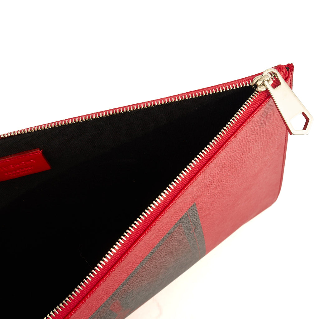Givenchy Clutch Zip Pouch in Red, Box Calfskin