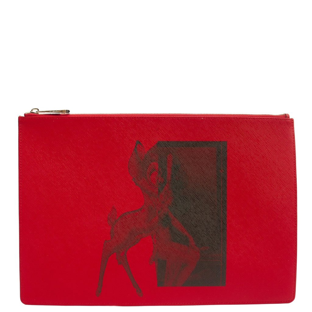 Givenchy Clutch Zip Pouch in Red, Box Calfskin