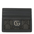 GG Supreme Monogram Textured Dollar Calfskin Ophidia  Holder Grey Black Graphite Grey