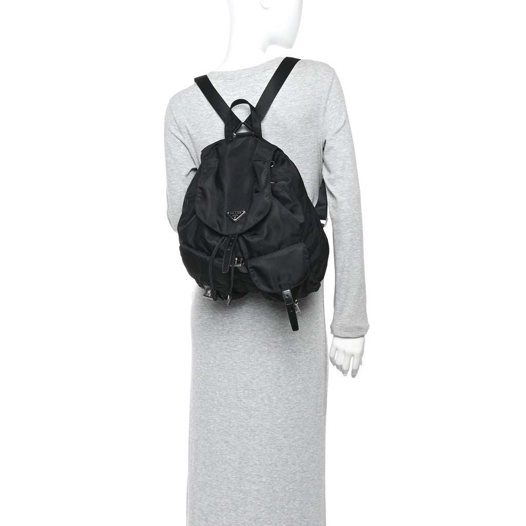 Nylon Vela Medium Backpack Black