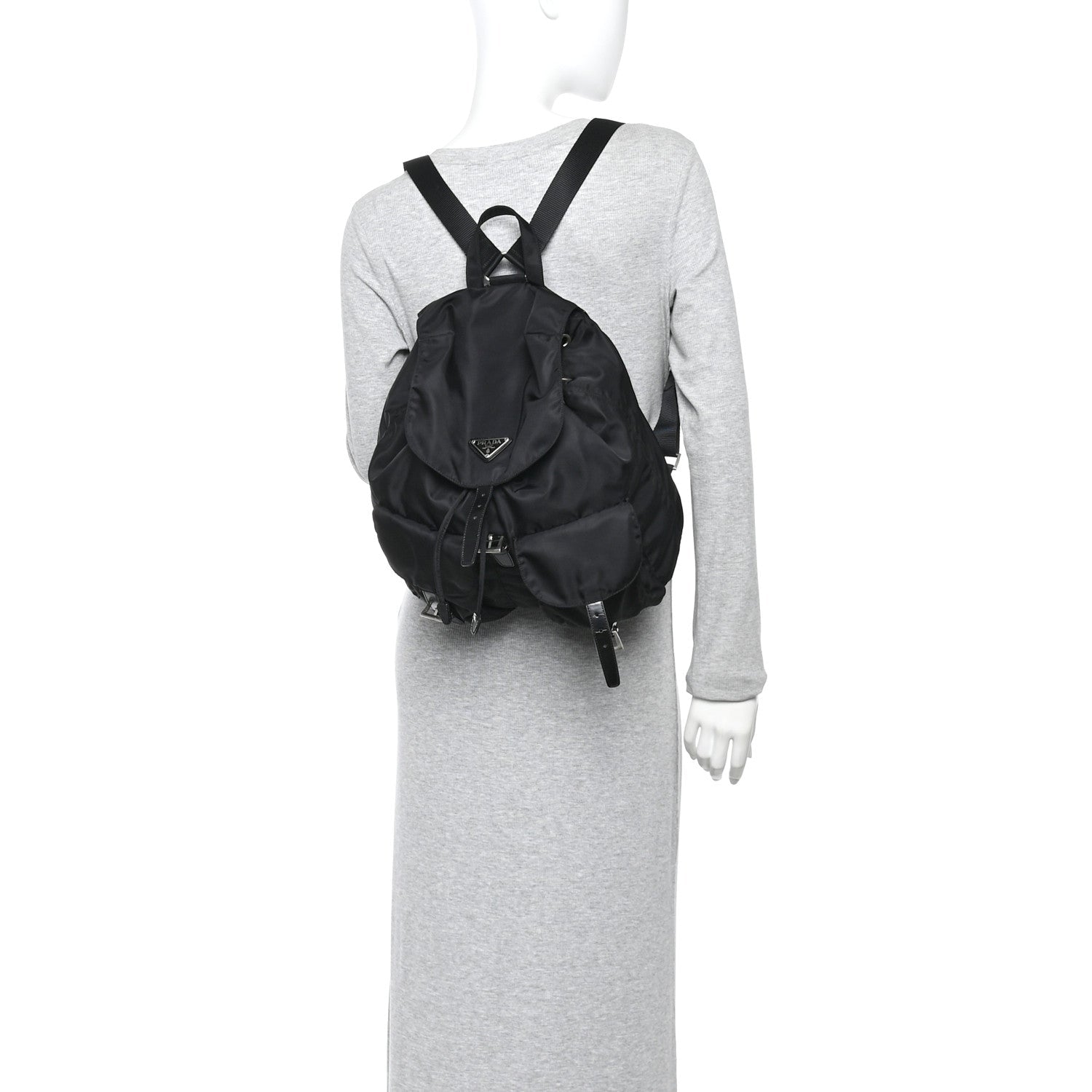 Nylon Vela Medium Backpack Black