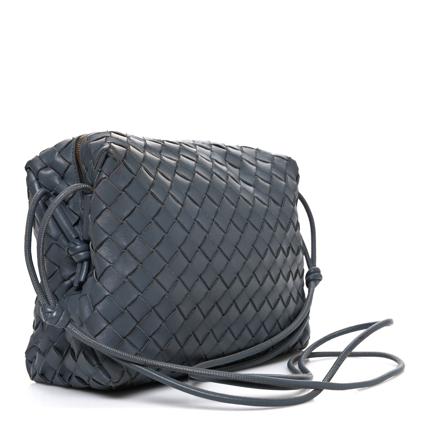 Nappa Intrecciato Medium Loop Camera Bag Grey