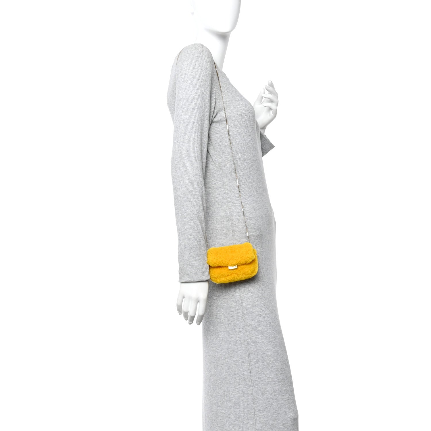 Shearling Vitello Grace Nano Baguette Charm Narciso