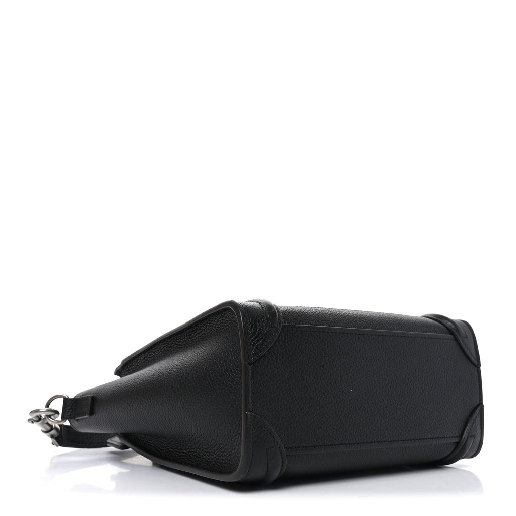 Drummed Calfskin Nano Luggage Black