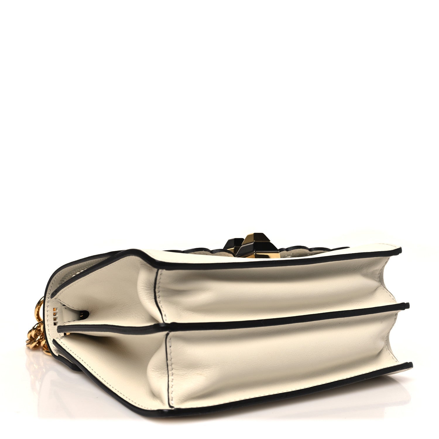 Vitello Grace Openwork Small Kan I Shoulder Bag White Ice