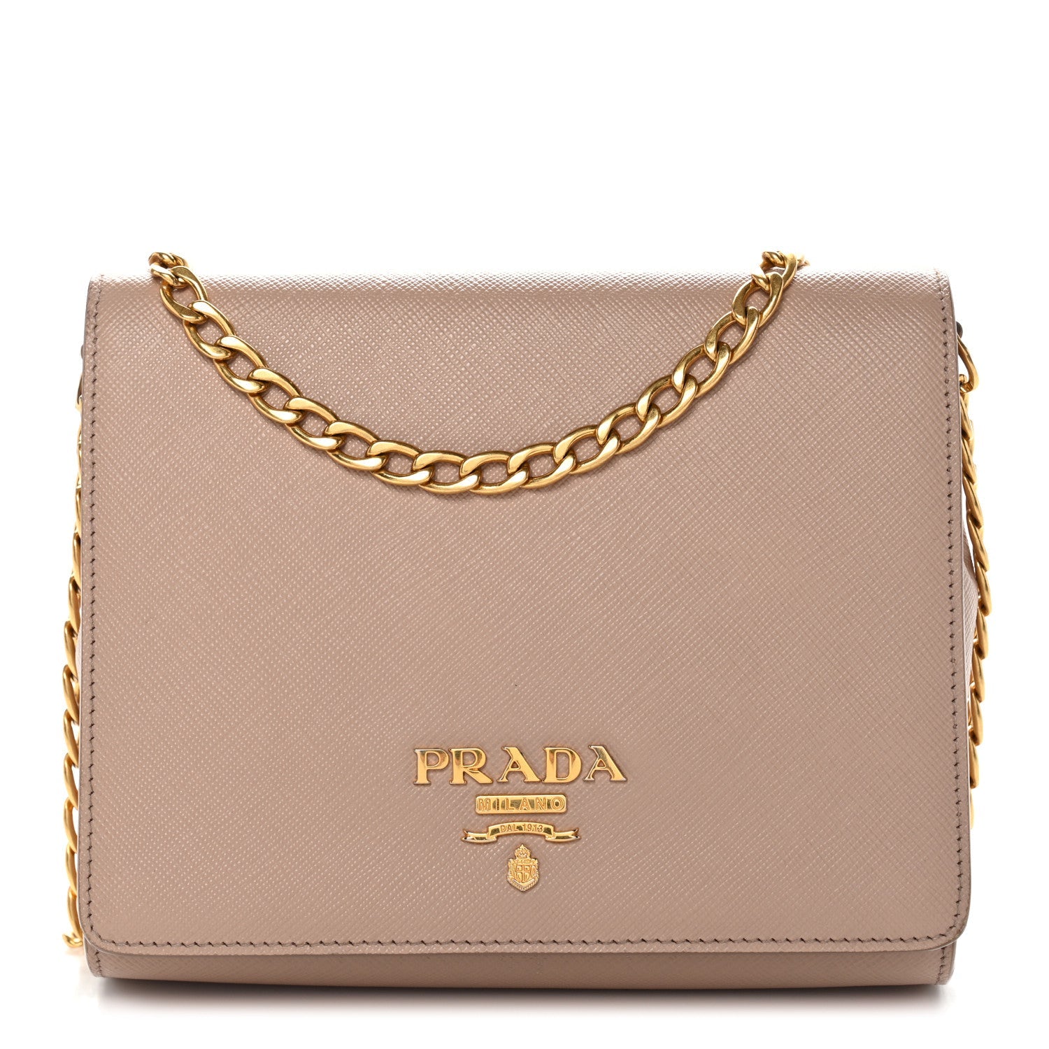 Saffiano Chain Crossbody Bag Cipria