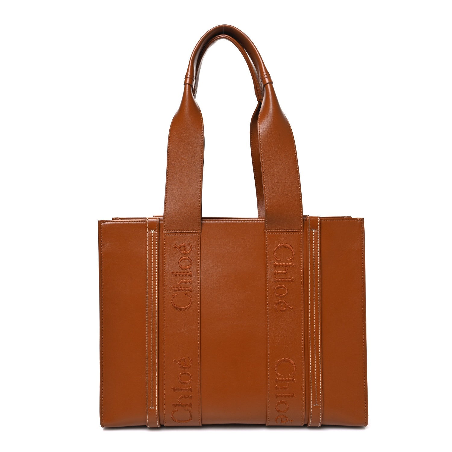 Calfskin Medium Woody Tote Caramel