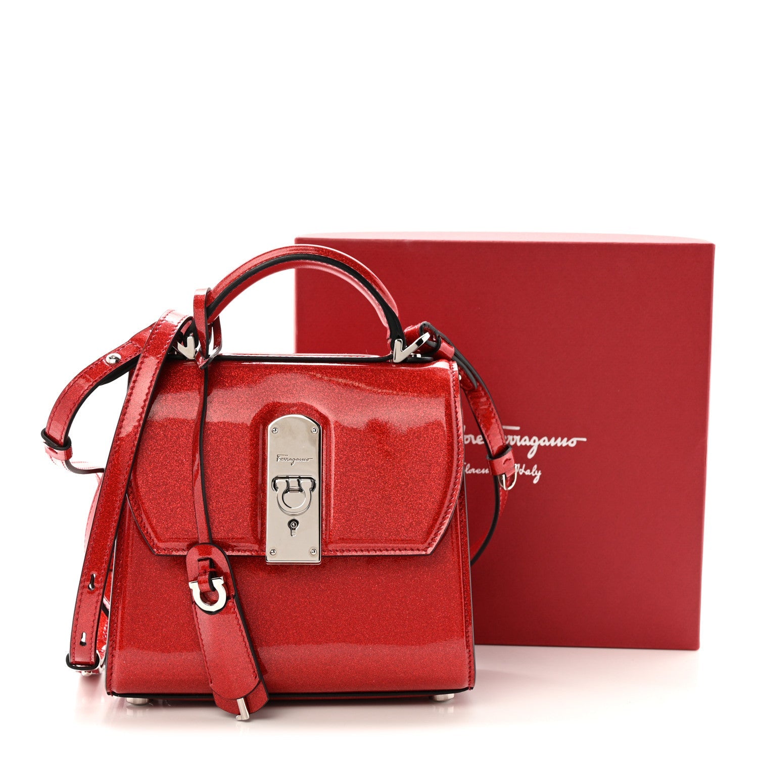 Glitter Patent Mini Boxyz Red