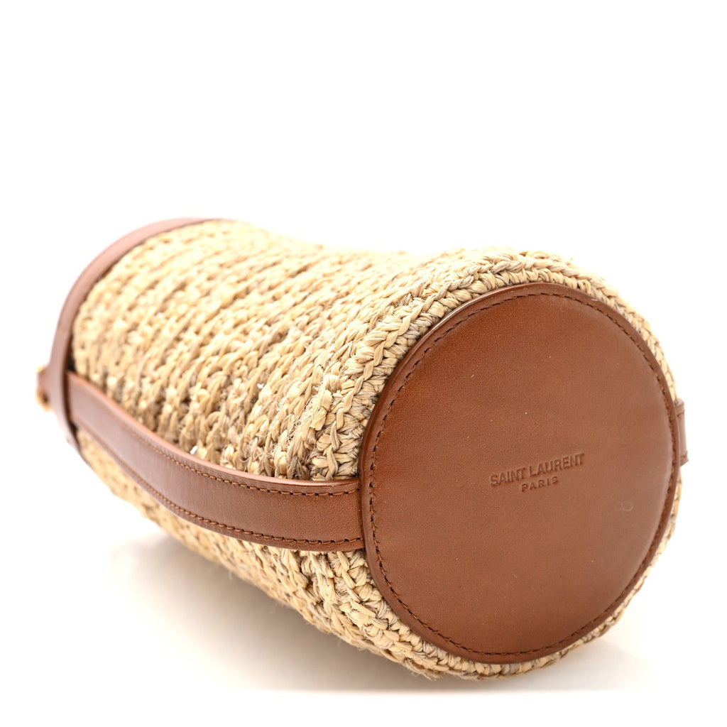 Raffia Calfskin Bottle Holder Naturale