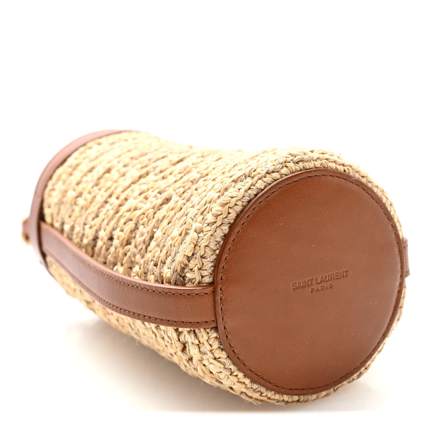 Raffia Calfskin Bottle Holder Naturale