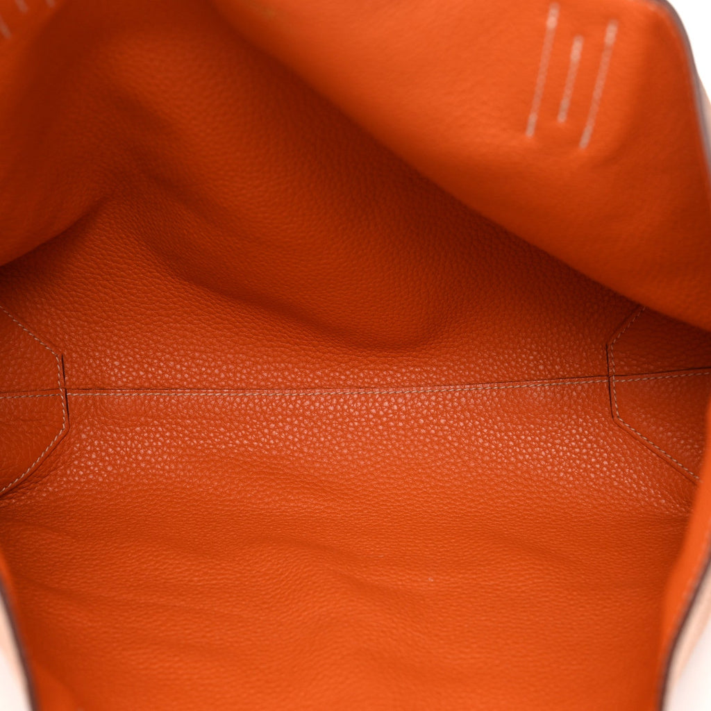 Taurillon Clemence Double Sens 45 Reversible Tote Orange Gold