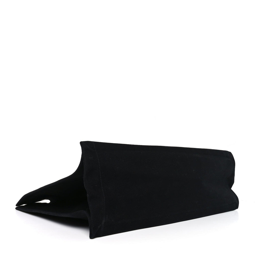 Linen Calfskin Rive Gauche Tote Black