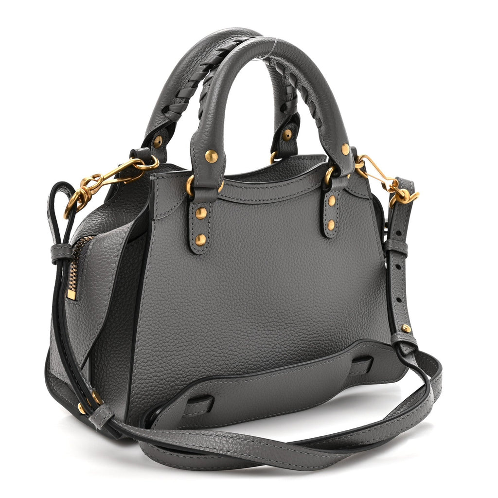 Grained Calfskin Neo Classic Gold Hardware Mini City Dark Grey
