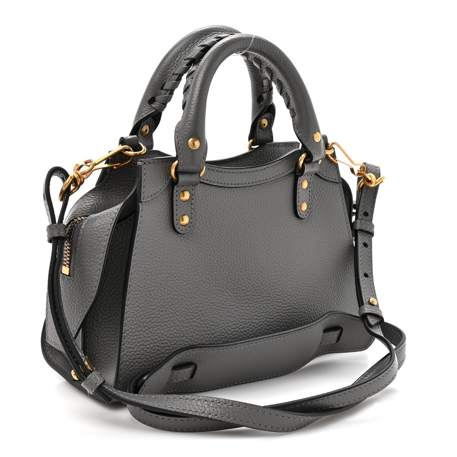 Grained Calfskin Neo Classic Gold Hardware Mini City Dark Grey