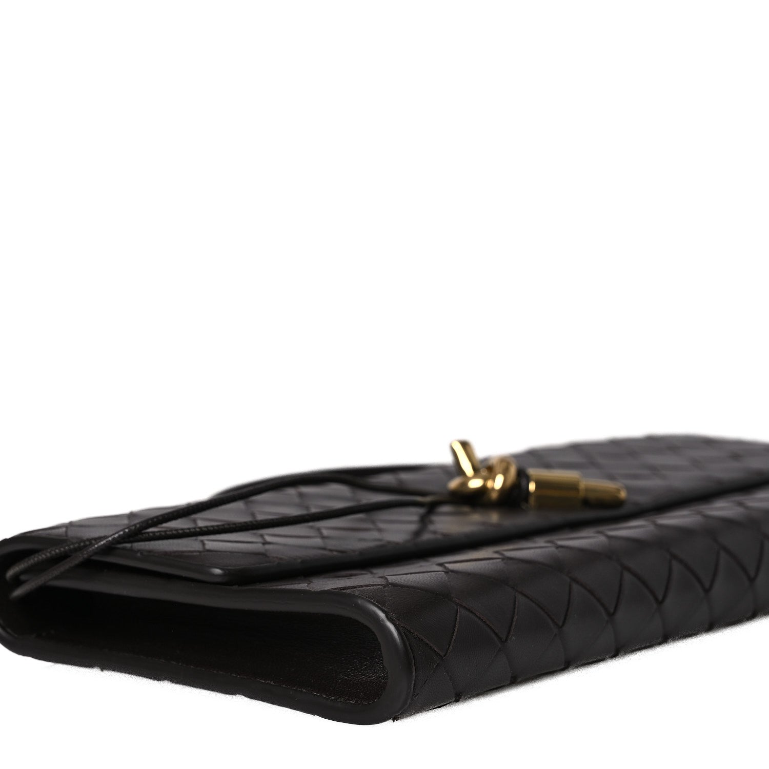 Nappa Intrecciato Long Andiamo Top Handle Clutch Fondant