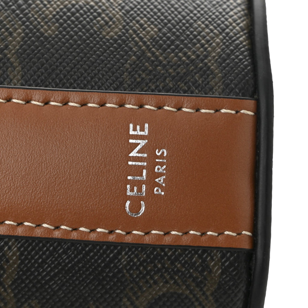 Triomphe Canvas Vertical Cylinder Bag Tan