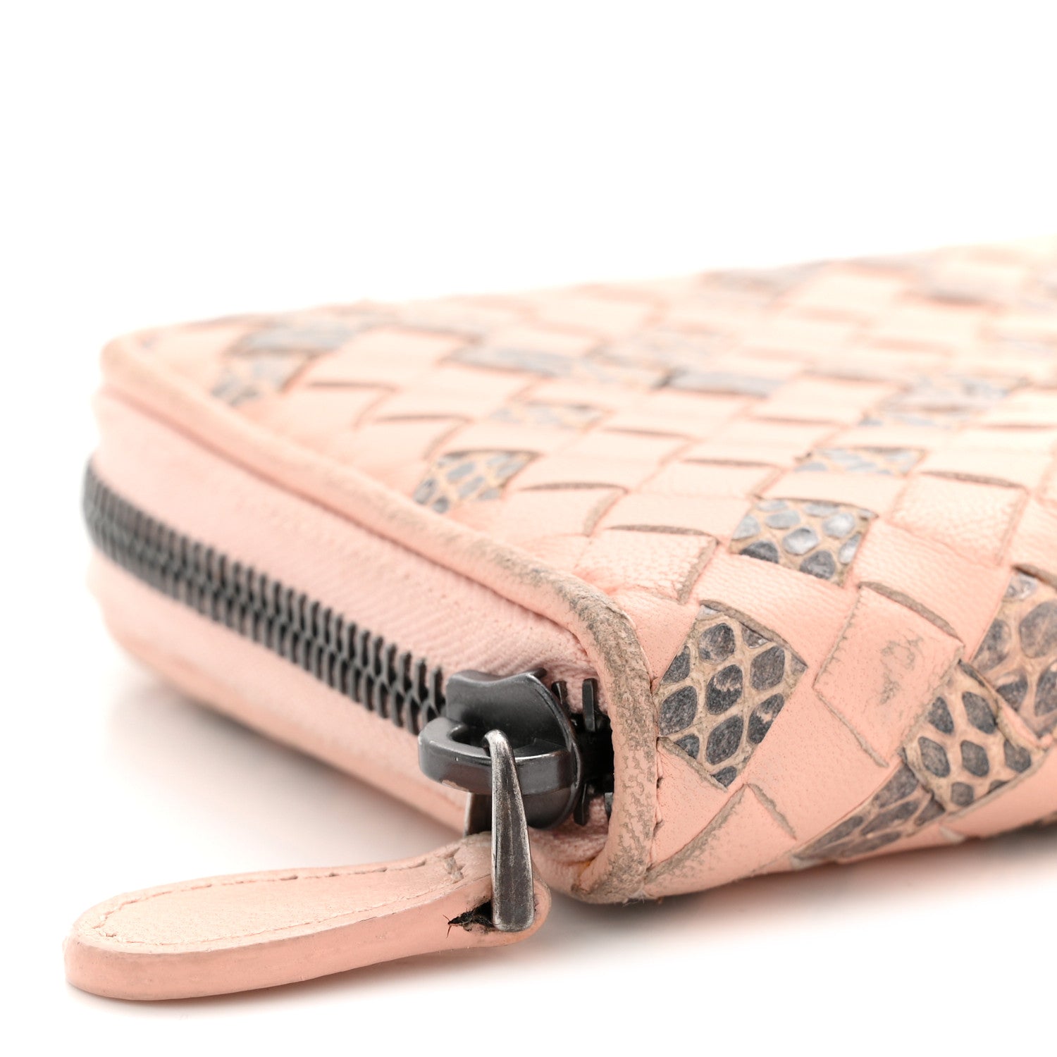 Nappa Intrecciato Ayers Zip Around Wallet Flamingo