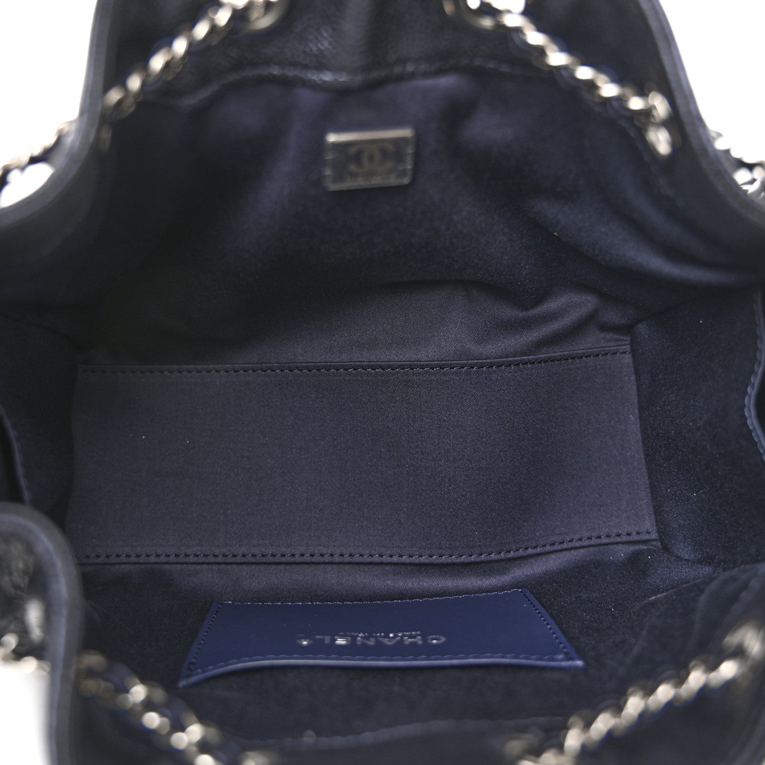 Metallic Caviar Quilted Mini Chanel 25 Handbag Dark Blue
