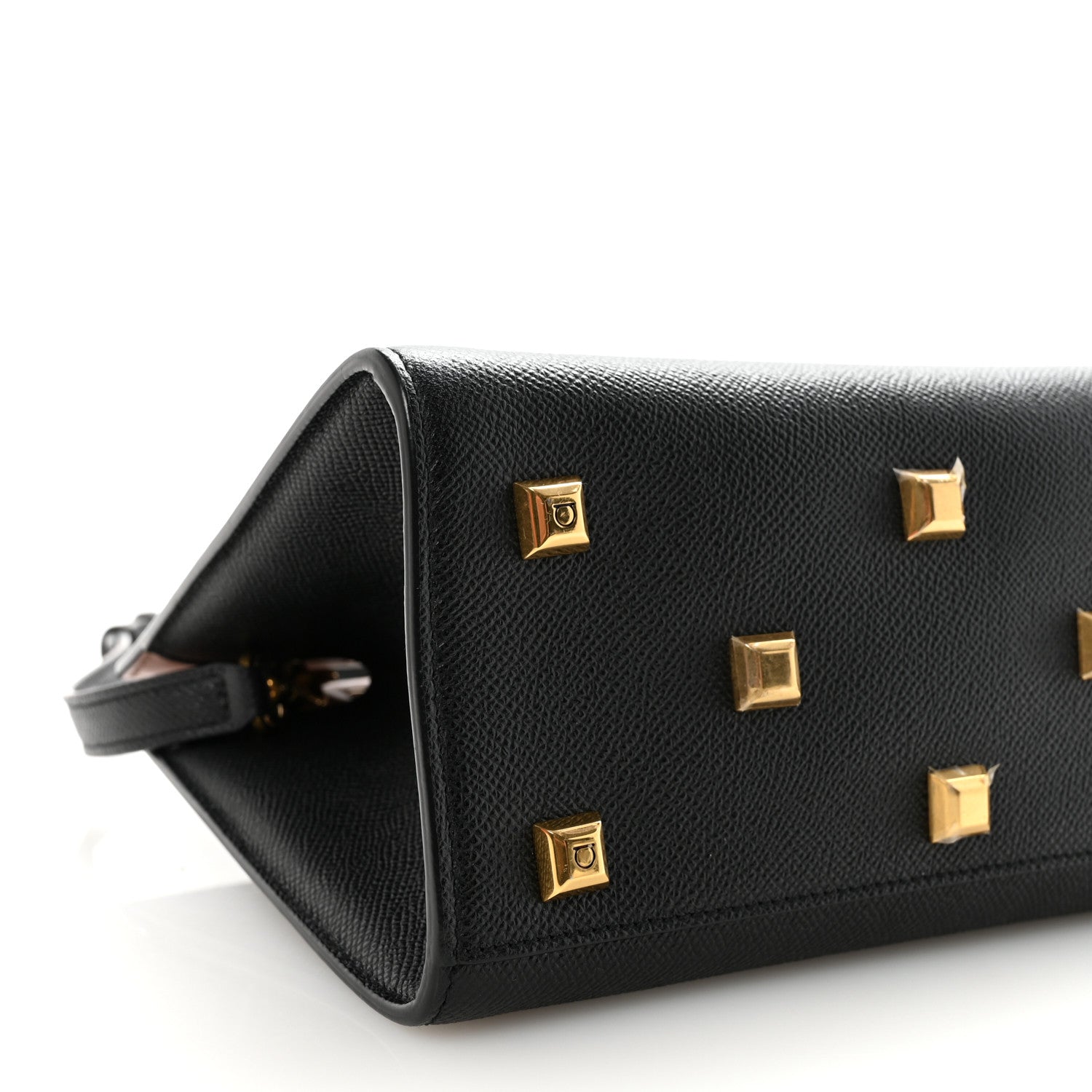 Calfskin Small The Studio Box Bag Black