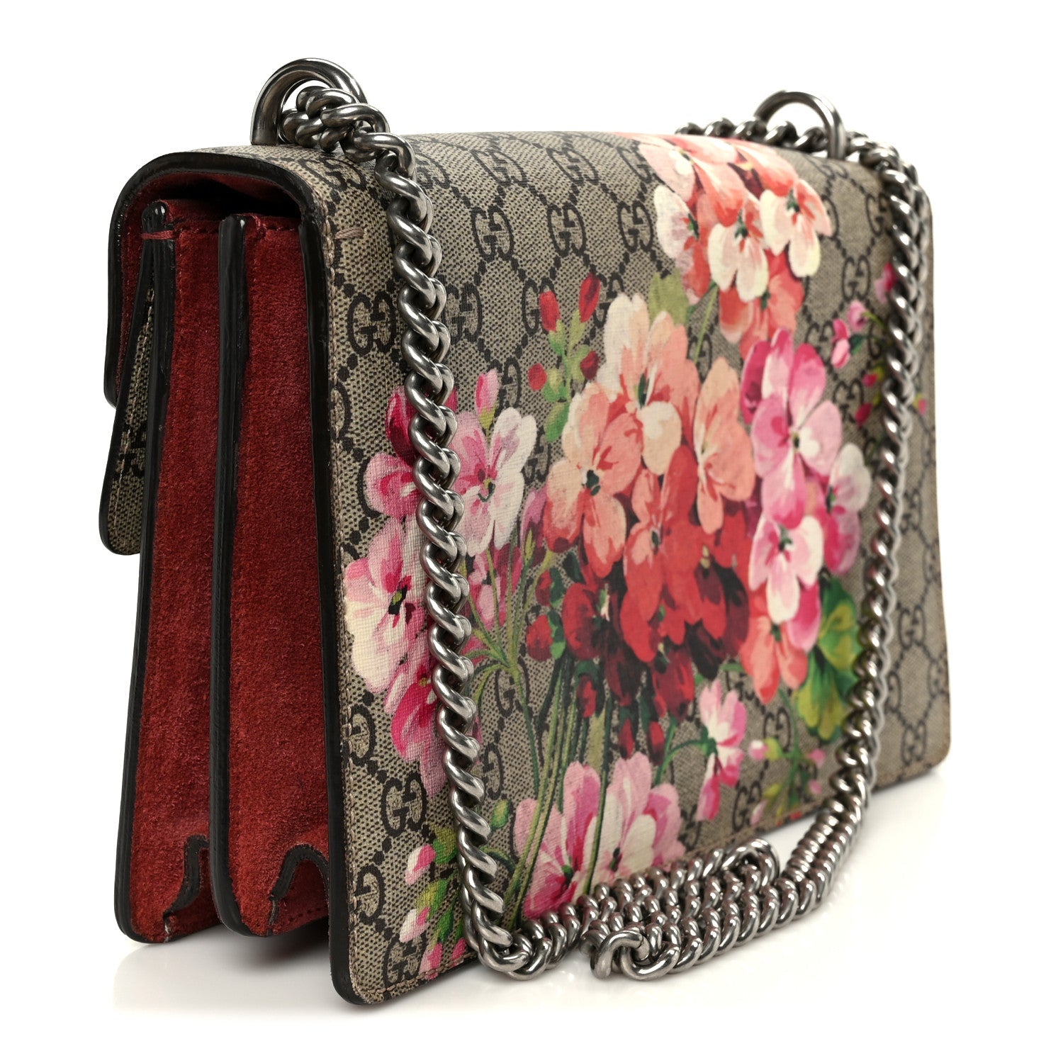 GG Supreme Monogram Blooms Small Dionysus Shoulder Bag Beige Multicolor Dry Rose