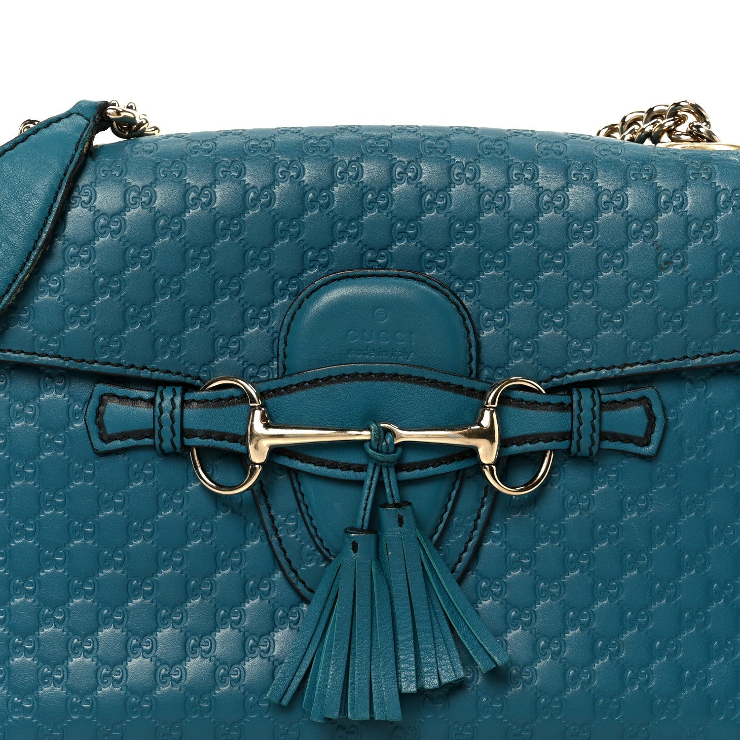 Soft Microguccissima Medium Emily Chain Shoulder Bag Deep Cobalt