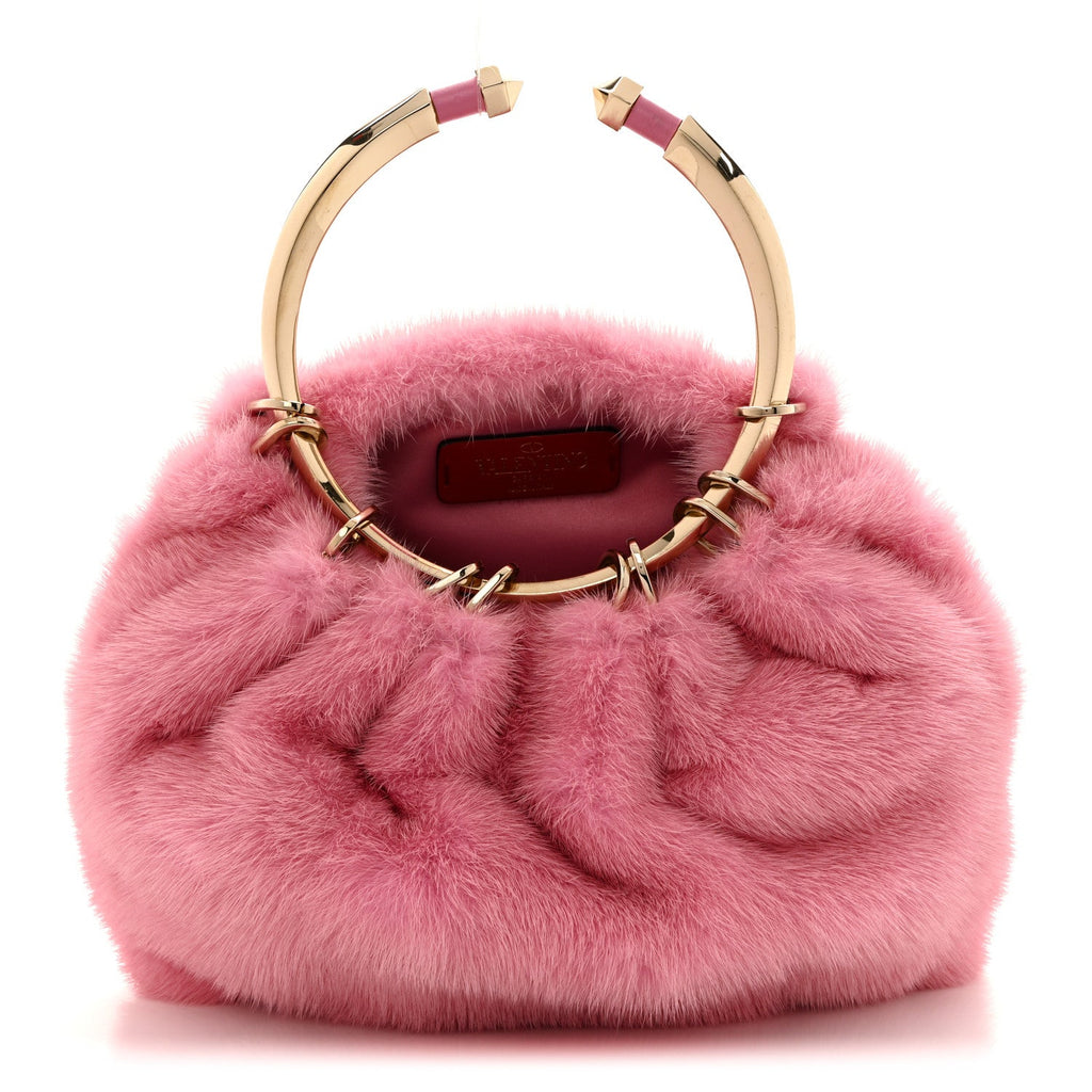 Mink Fur Clutch Pink