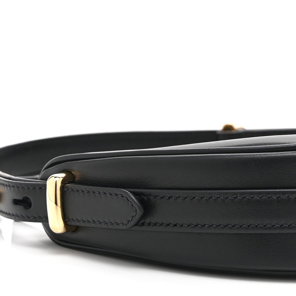 Soft Calfskin Mini Arque Shoulder Bag Black