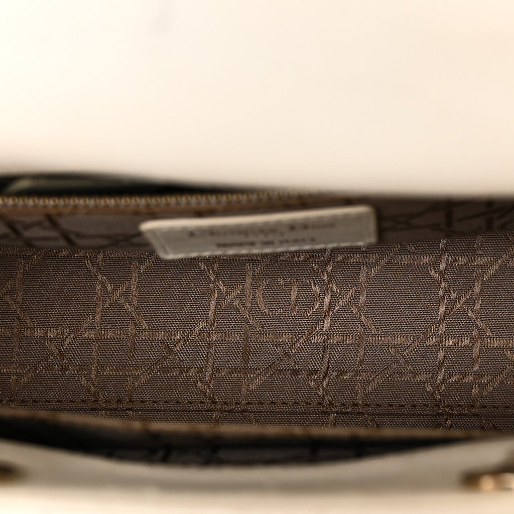 Lambskin Cannage Small My ABCDior Lady Dior White