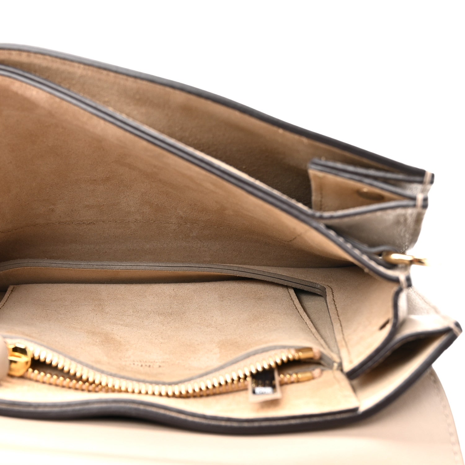Suede Calfskin Small Faye Top Handle Bag Motty Grey