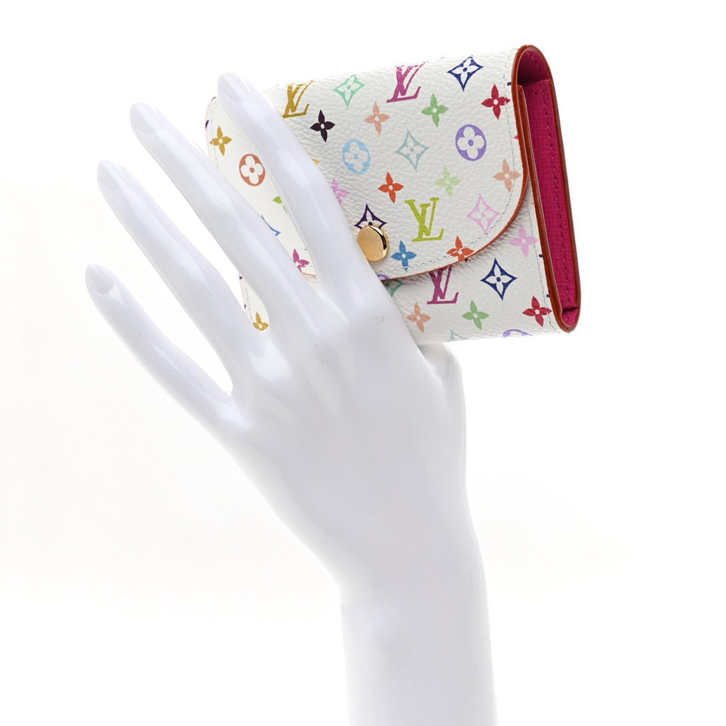 LV X TM Monogram Multicolor Rosalie Coin Purse White Kawaii Pink