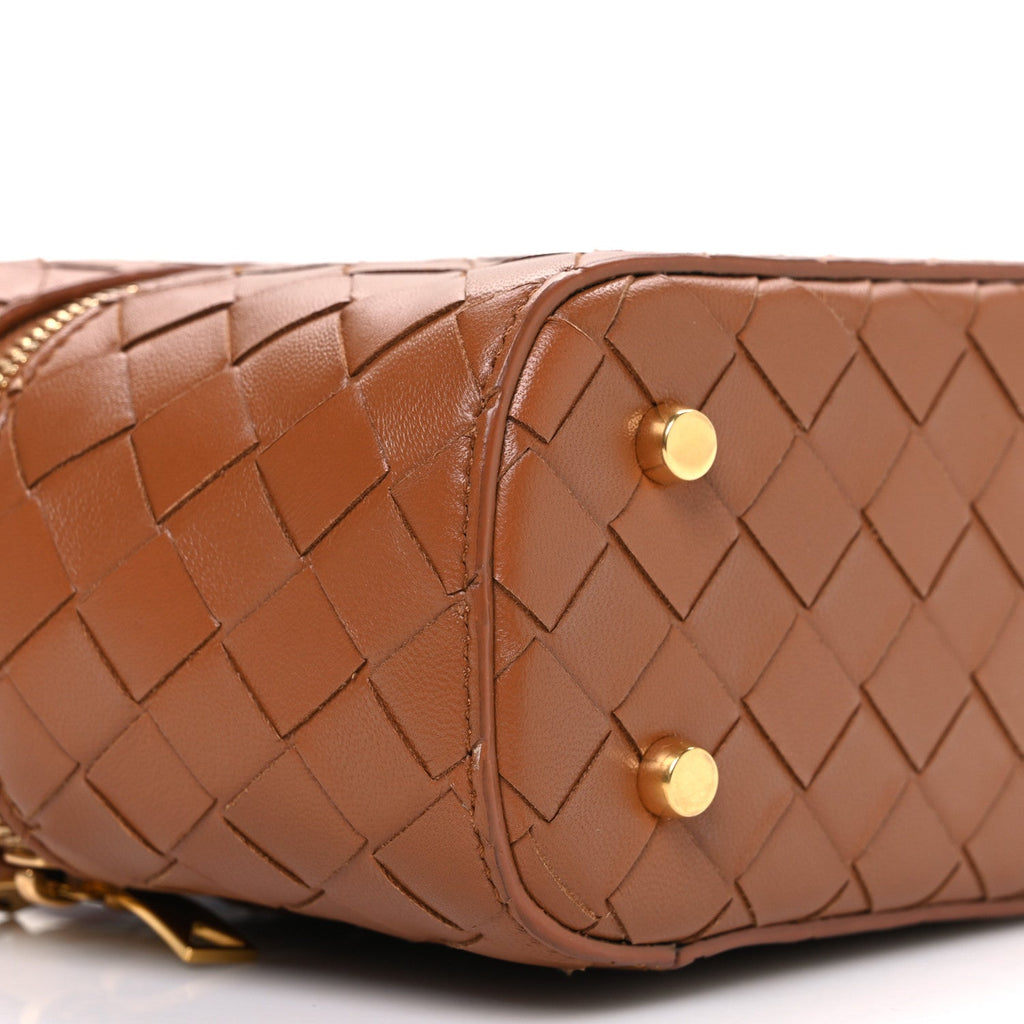 Nappa Intrecciato Small Vanity Case Wood