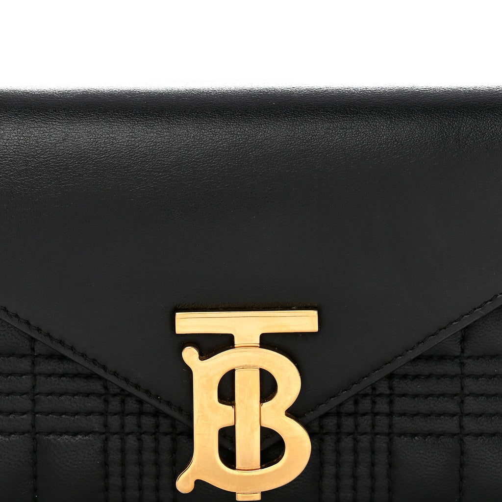 Smooth Calfskin Quilted Check TB Envelope Belt Bag Black