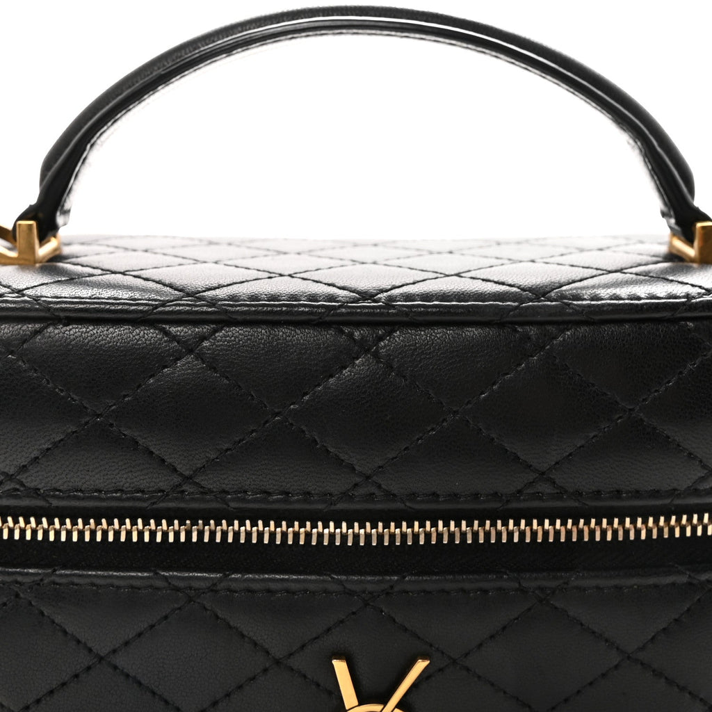 Lambskin Quilted Mini Gaby Vanity Case Black