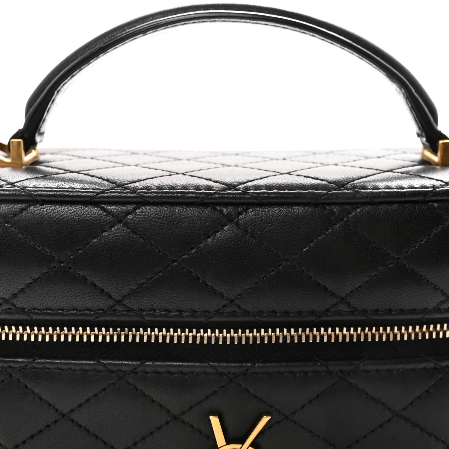 Lambskin Quilted Mini Gaby Vanity Case Black