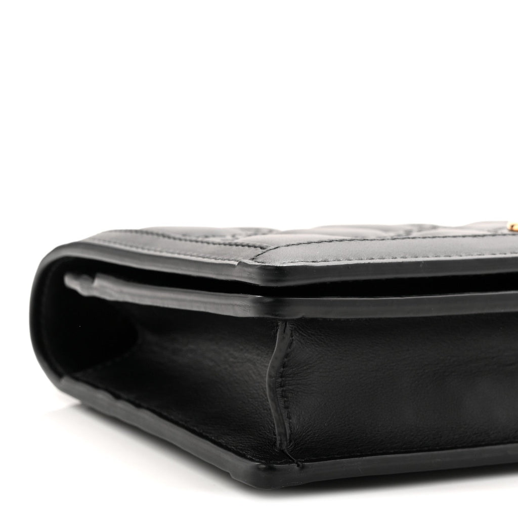 Calfskin GG Matelasse Chain Wallet Black