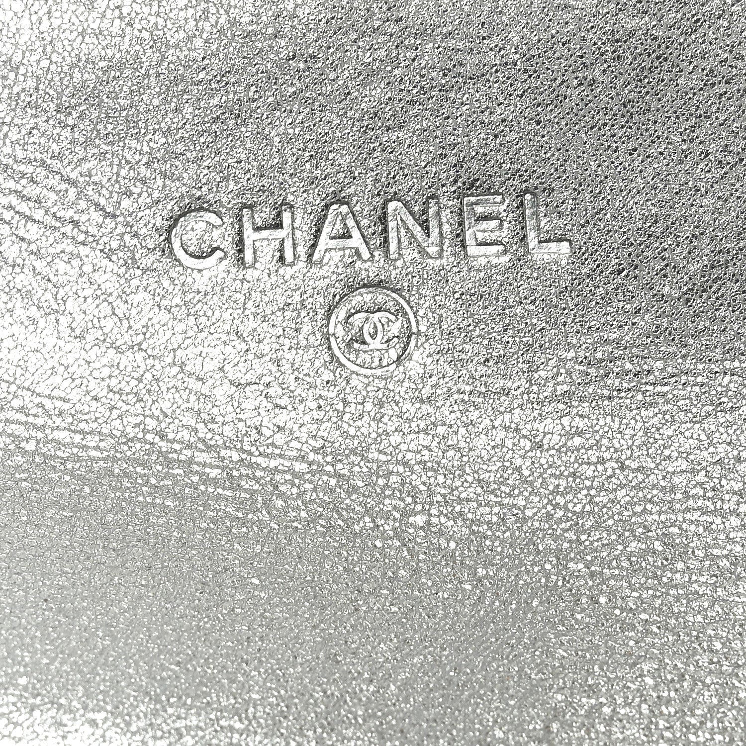 Metallic Lambskin Quilted Flap  Holder Wallet Silver