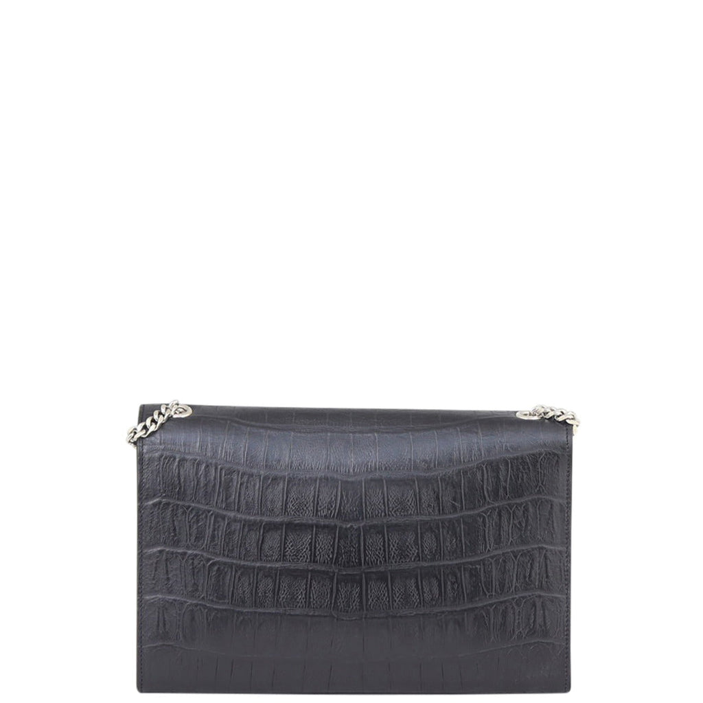 Saint Laurent Kate Tassel Chain Bag Medium Croc-Embossed