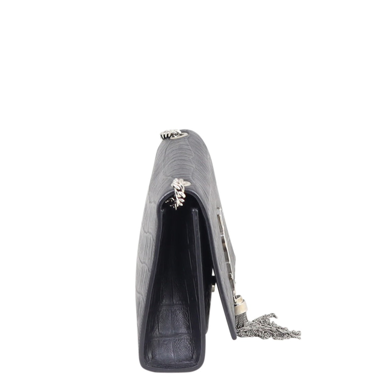Saint Laurent Kate Tassel Chain Bag Medium Croc-Embossed