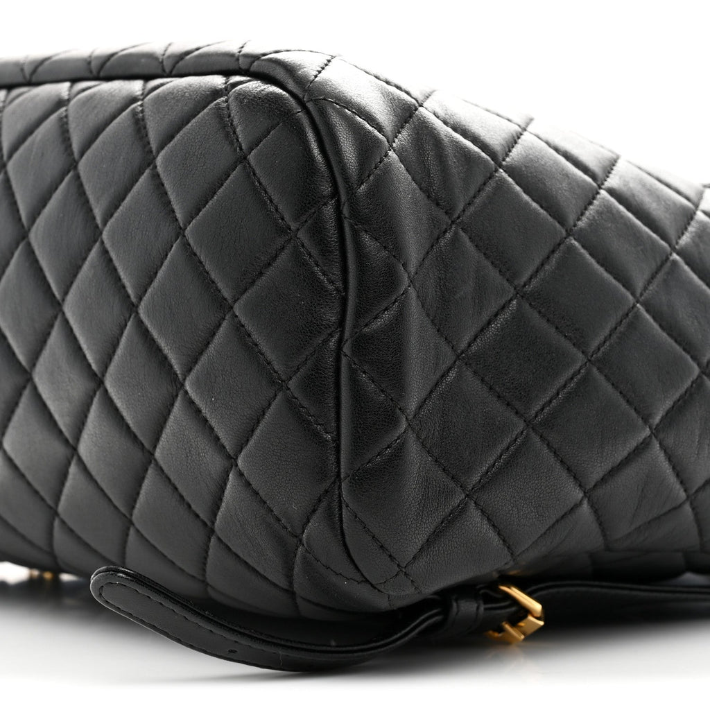 Lambskin Quilted Large Urban Spirit Backpack Black
