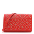 Calfskin Arabesque Studded Franca Crossbody Piment