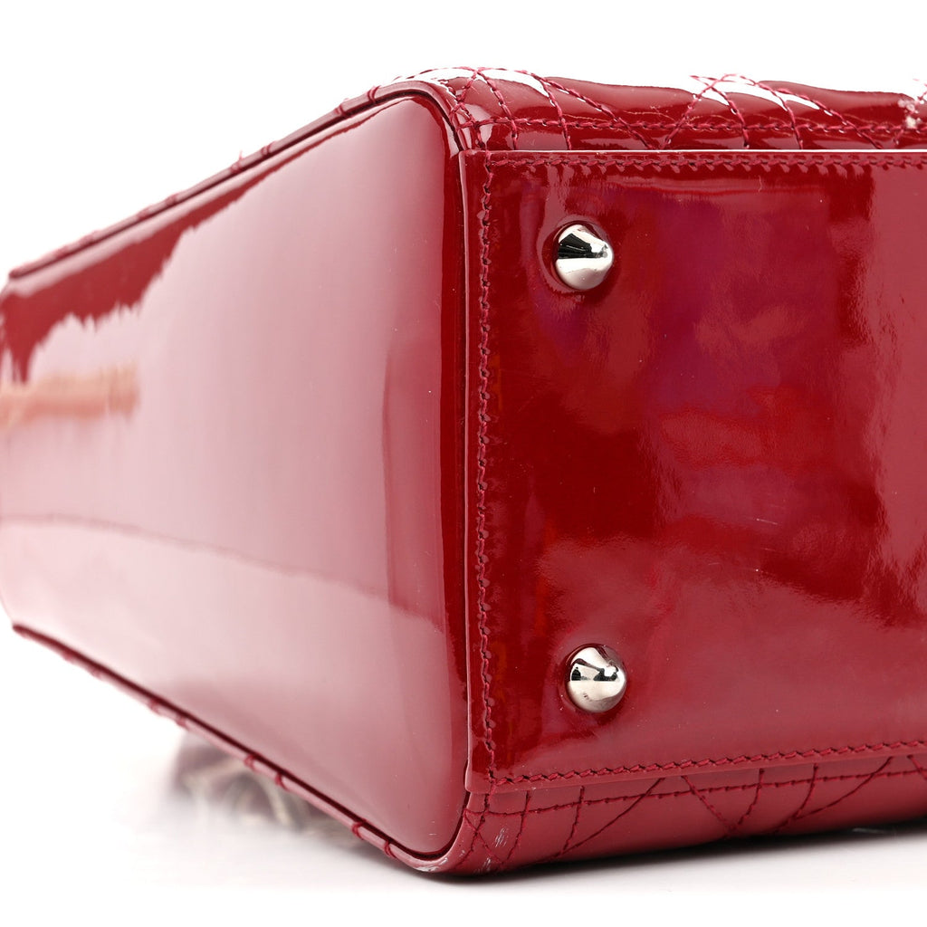 Patent Cannage Medium Lady Dior Red