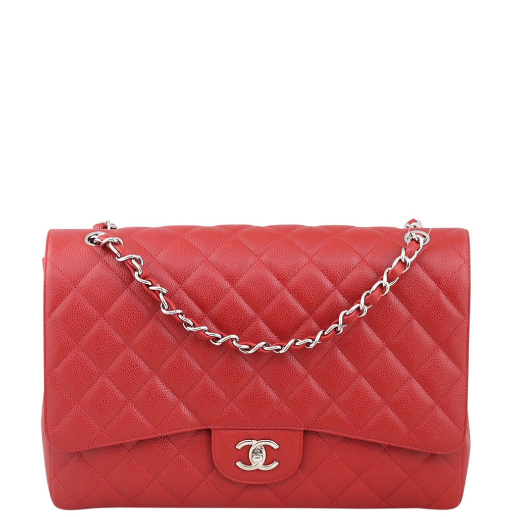Chanel Classic Single Flap Maxi (red) | Red